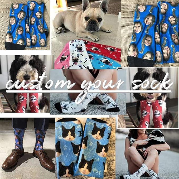 D-Story Custom Face Socks, Personalized Photo Picture on Socks, Unisex Athletic - Image 7