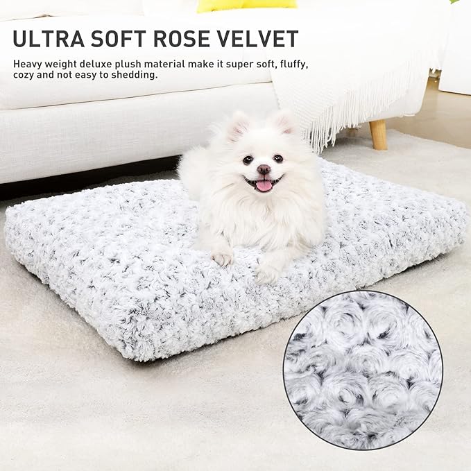 KSIIA Washable Dog Bed Deluxe Plush Dog Crate Beds Comfy Kennel Pad Anti-Slip - Image 2
