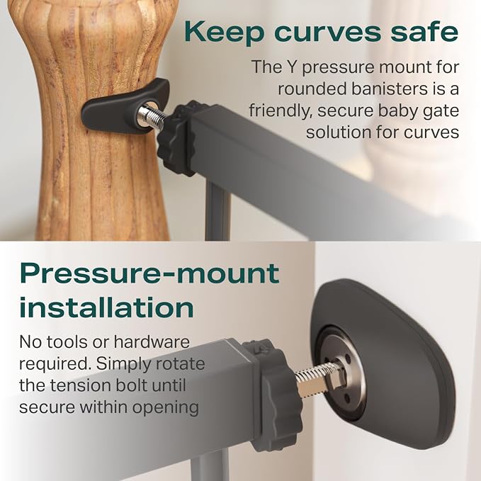 Cumbor 29.7-40.6" Baby Gate for Stairs, Baby Essential Safety Gate, Mom's - Image 6