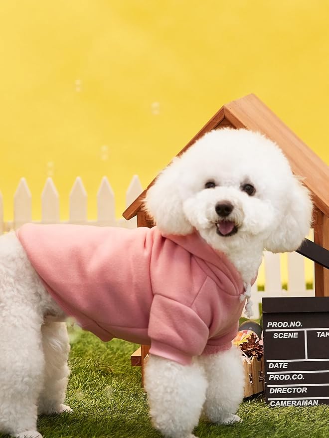 QWINEE Basic Dog Hoodie Sweatshirt Puppy Sweater Warm Cat Costumes Pet Clothes - Image 4