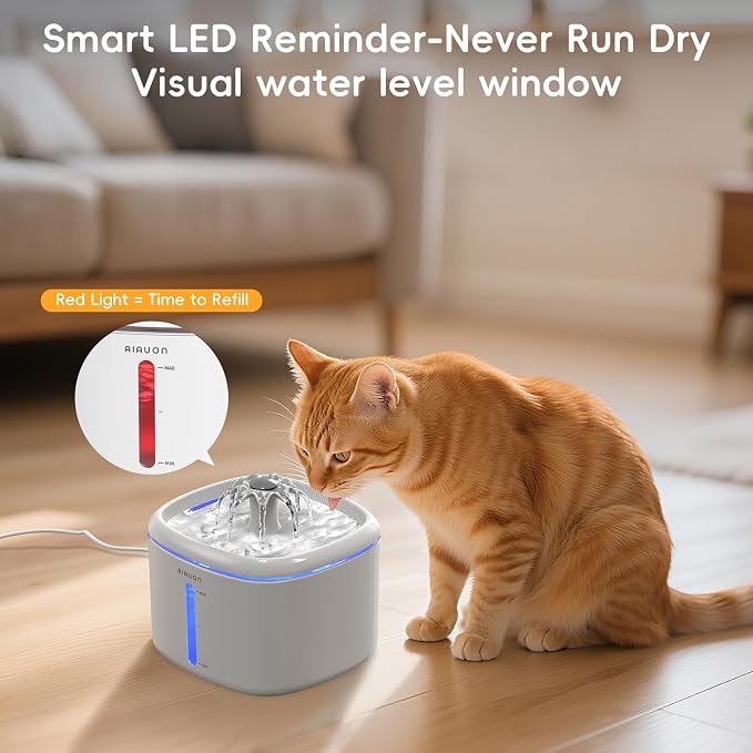 Cat Water Fountain, 84oz/2.5L Pet Cat Fountain – Ultra Quiet Upgraded Automatic - Image 4