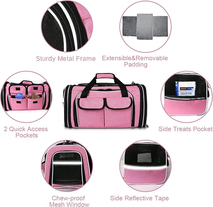 Estarer Soft Sided Pet Carrier Airline Approved, 4 Sides Expandable Collapsible - Image 6