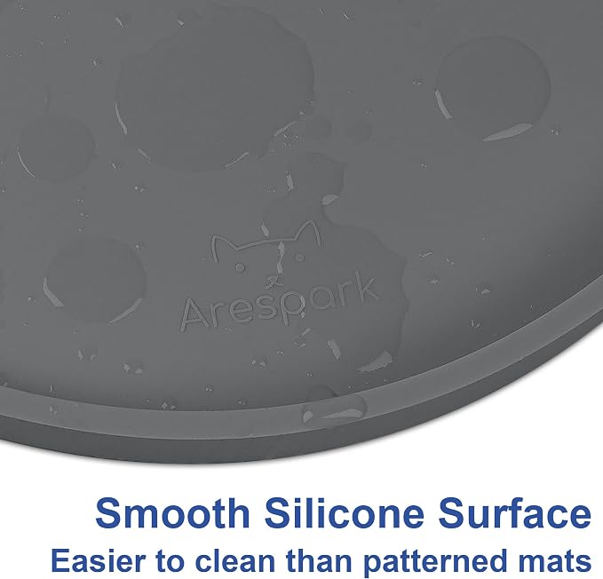 Arespark Cat Food Mat, Round Eating Plates Tray - Image 5