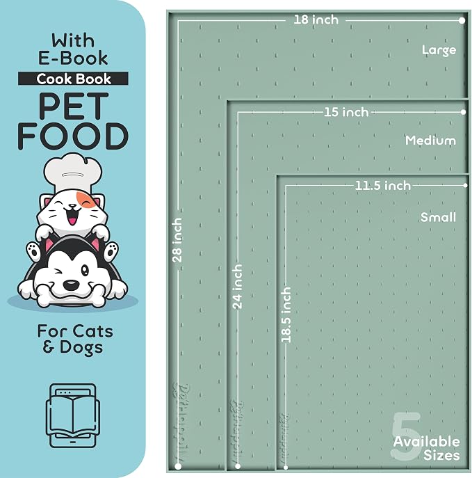 Dog Food Mat - 24x15 Raised Edges Dogs Mat - Image 2