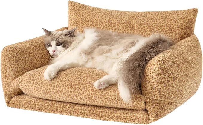 Hollypet Cat Bed Fluffy Plush Mutifuctional Double-Layer Soft Pet Couch by Hollypet