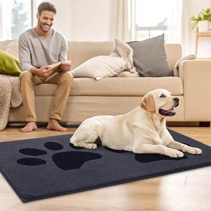 Buganda Dog Door Mat for Muddy Paws, Absorbent Dirt Trapper Washable Indoor - Image 8