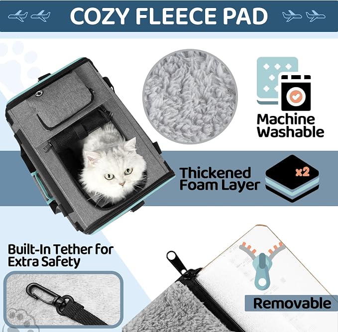 Soft-Sided Pet Carrier for Air Travel 18x11x11 Inch - Image 2