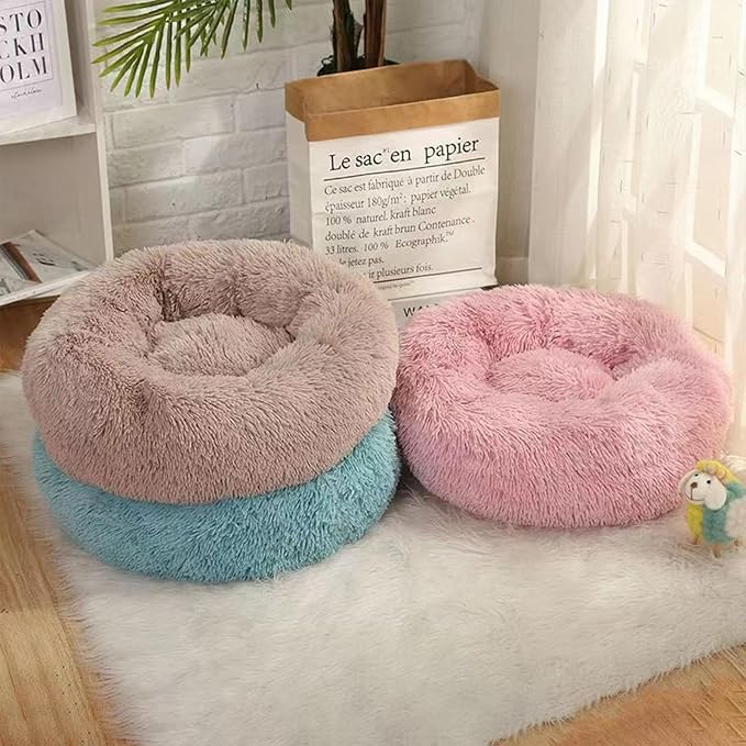 Dog Bed for Small Medium Large Dogs Cats, 20 inch Calming Washable-Round Cozy - Image 5