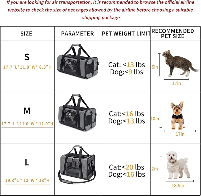 Pet Carrier for Medium Large Cats and Dogs, Dog Carrier Travel Bag - Image 7