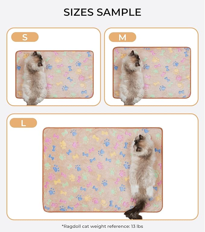 1 Pack 3 Blankets Super Soft Fluffy Cute Bone Pattern Pet Blanket Flannel Throw - Image 3