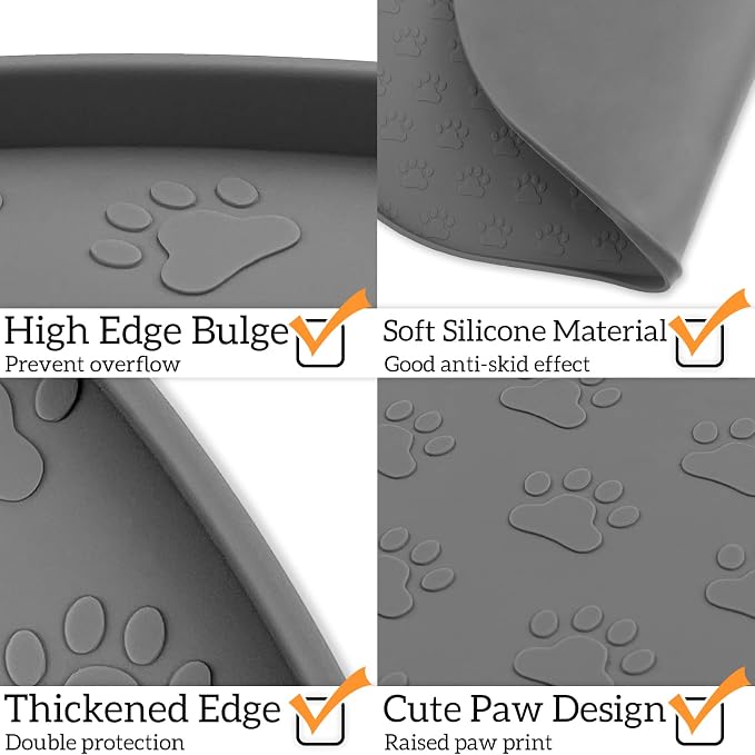 KPWACD Pet Feeding Mat for Dogs and Cats, Silicone Dog Placemat Non-Slip - Image 4