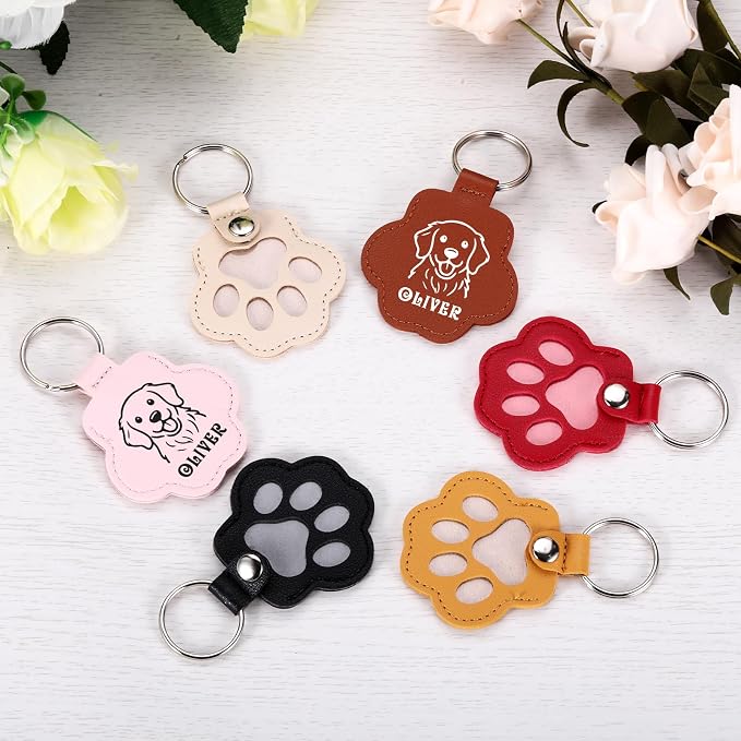 Custom Leather Pet Fur Keychain – Personalized Memorial Keepsake Keyring - Image 6