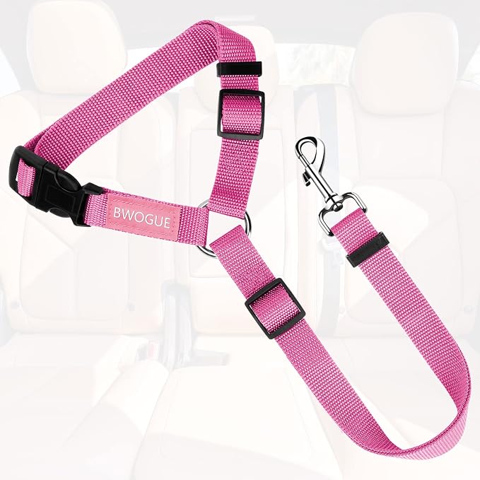 BWOGUE Pet Dog Cat Seat Belts, Car Headrest Restraint Adjustable Safety Leads - Image 2