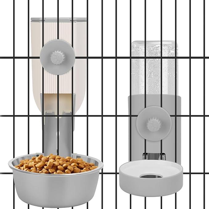 Yummy Sam Hanging Cage Automatic Small Pet Food Bowl Water Bottle Dispenser by YummySam