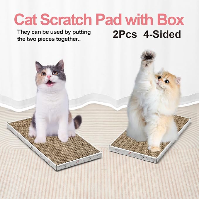 Cat Scratcher Cardboard with Box Durable Corrugate Scratching Kitty Sofa Lounge - Image 7
