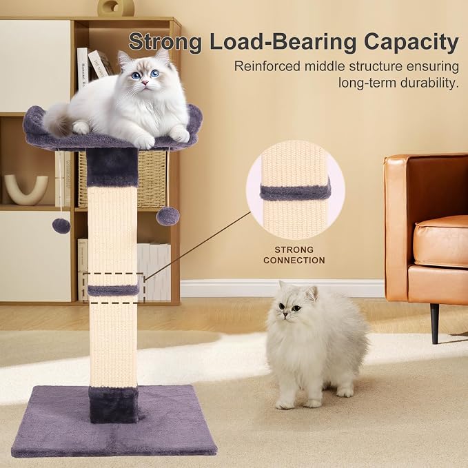 34" Cat Scratching Post for Indoor Cats, Sisal Cat Scratcher - Image 4