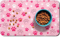 Dog Food Mat, Absorbent Water Bowl Mats Cat Pet Feeding Placemats Pink 24 * 32 by Zoeeya