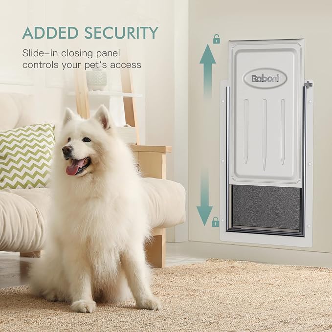 Baboni Pet Door for Wall, Steel Frame and Telescoping Tunnel, Aluminum Lock - Image 5