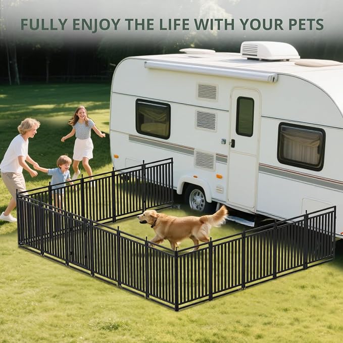 Metal Dog Fence Outdoor for Yard Indoor Dog Playpen 40" Height 24 Panels - Image 6