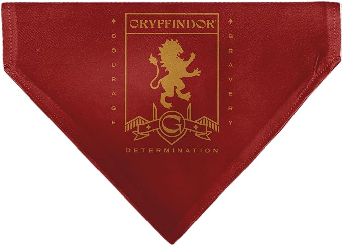Harry Potter Pet Bandana Harry Potter Gryffindor Traits Banner and Icons Reds by Buckle-Down