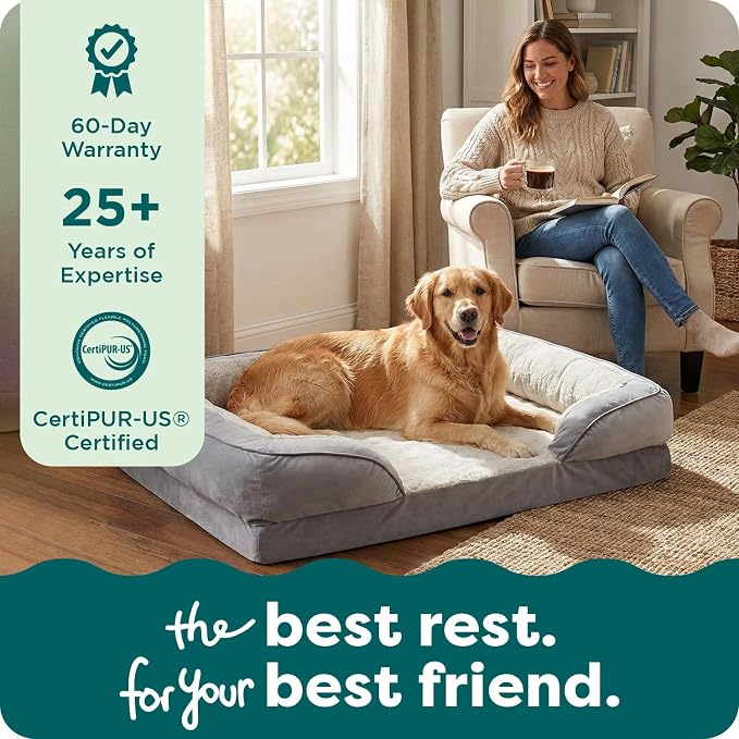 Furhaven Orthopedic Dog Bed for Large/Medium Dogs w/ Removable Bolsters & - Image 9