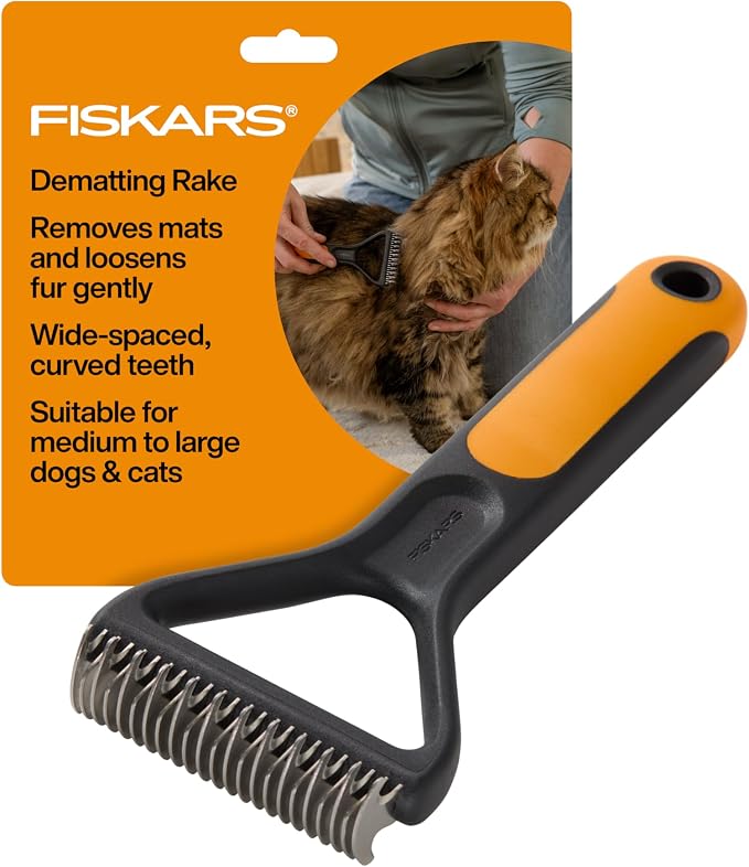 Fiskars Pet, Cat and Dog Brush, Fine Bristles & SoftGrip Handle by Fiskars