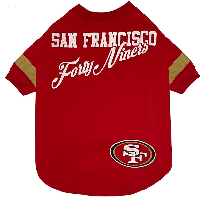 NFL San Francisco 49ers Dog & Cat T-Shirt, Medium. Football PET TEE by PETSFIRST