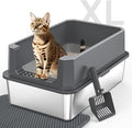 Stainless Steel Litter Box, Extra Large Litter Boxes by MIXJOY