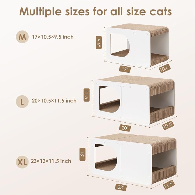EHEYCIGA Cardboard Cat Scratcher House, 17-Inch Corrugated Cat Scratcher - Image 6