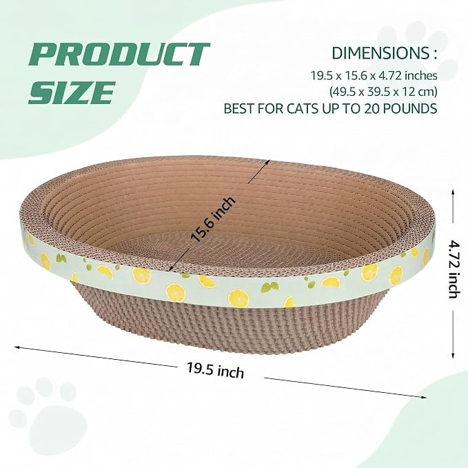 Oval Large Cat Scratcher Cardboard Bed Lounger Couch, Cat Scratching Board - Image 5