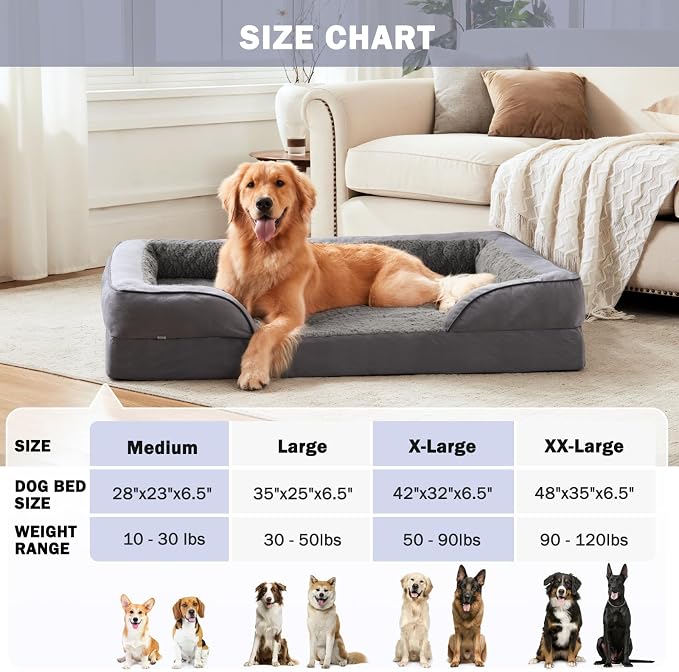 INVENHO Orthopedic Dog Beds Large Sized, XL Washable Dog Sofa - Image 7