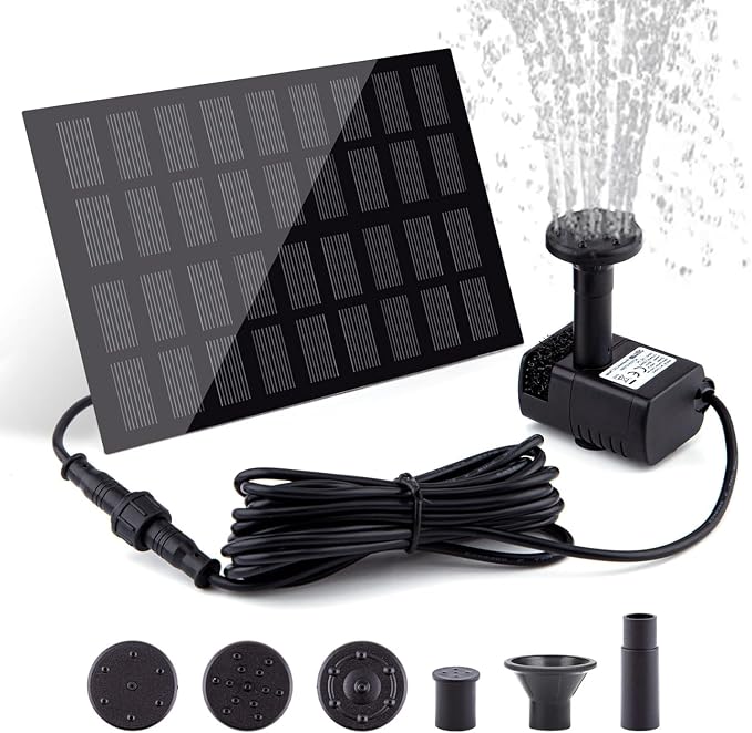 Solar Fountain Pump for Bird Bath, by LAWOHO