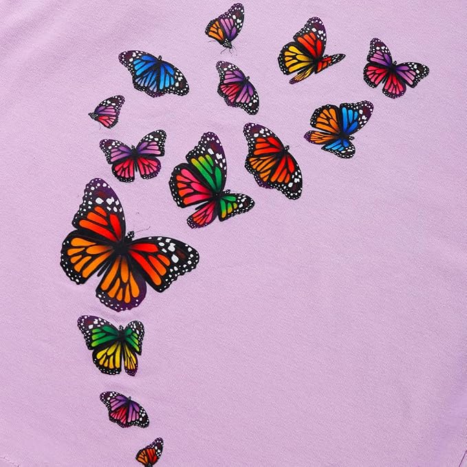 Girls Skirt Set 2 Piece Outfit Toddler Summer Clothes Ruffle Sleeve T-Shirt Bow - Image 6