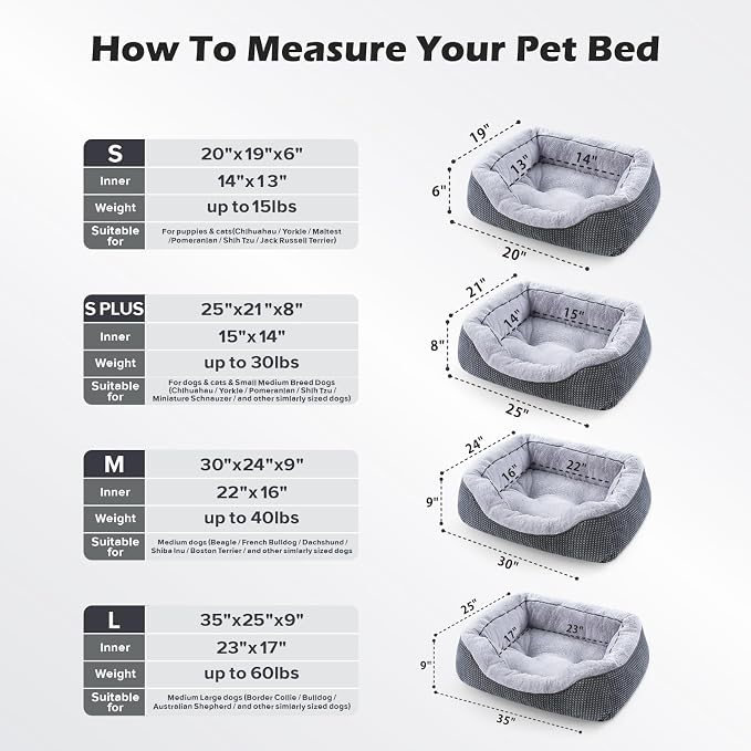 INVENHO Small Dog Bed Washable Orthopedic Calming Warming Durable Pet Bed - Image 5