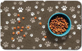 Dog Food Mat, Absorbent Water Bowl Mats Cat Pet Feeding Placemats Brown 17 * 30 by Zoeeya