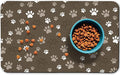 Dog Food Mat, Absorbent Water Bowl Mats Cat Pet Feeding Placemats Brown 16 * 24 by Zoeeya