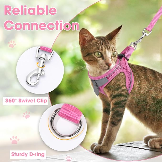 Cat Harness and Leash Set for Walking Escape Proof, Soft Adjustable Kitten - Image 7