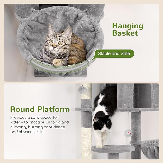 Globlazer Cat Trees and Towers for Multiple Adult Cats, 82-inch XXL Tall Cat - Image 5