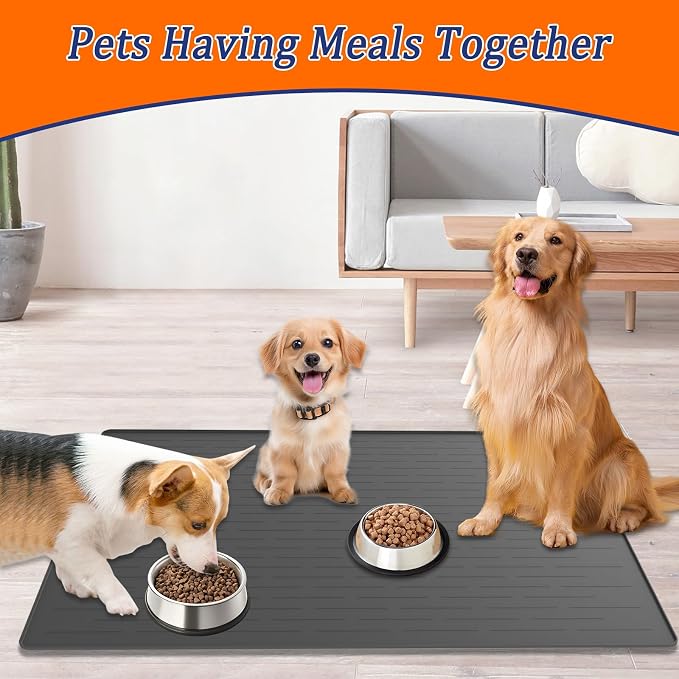 40"x30" XXL Silicone Dog Feeding Mat, 1.5MM Extra Thick Dog Bowl Mat - Image 7