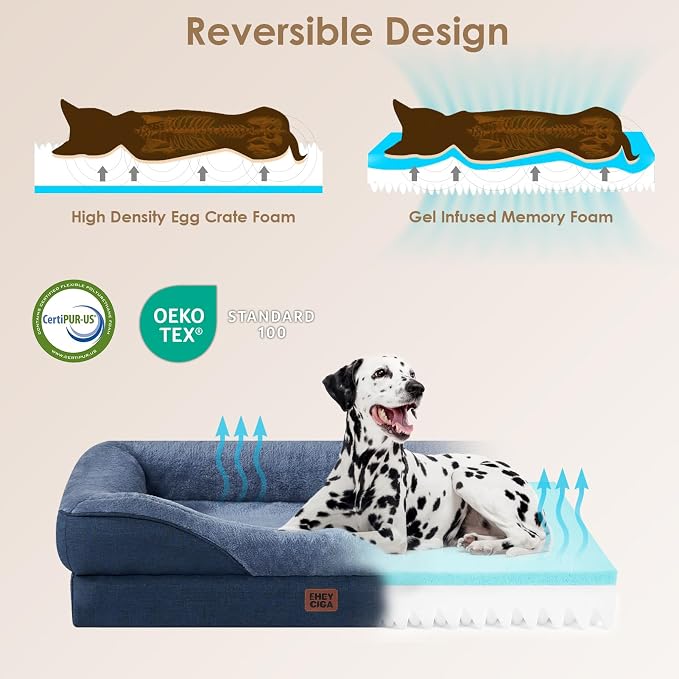 EHEYCIGA Orthopedic XL Dog Bed for Large Sized Dog, Waterproof Liner & Washable - Image 4