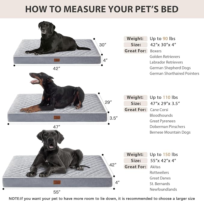 WNPETHOME Orthopedic Waterproof Extra Large Dogs Bed - Image 6