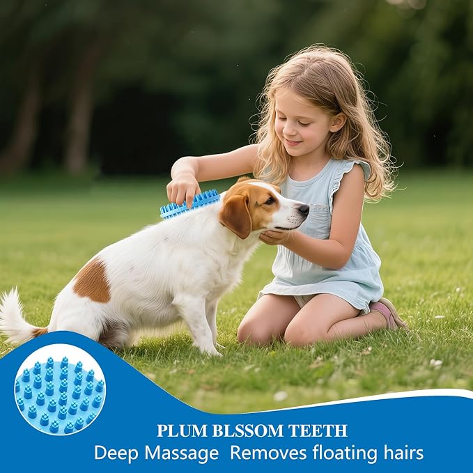 Dog Grooming Brush, Lilpep Pet Shampoo Bath Brush Soothing Massage Rubber Comb - Image 5