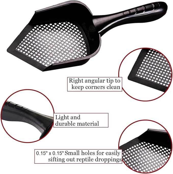 SunGrow Reptile Litter Scoop, Pointed Edge, - Image 3