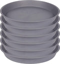 6 Pack of 12 inch Plant Saucer Gray, Heavy Duty Plastic Plant Saucer 12 inch by Bleuhome