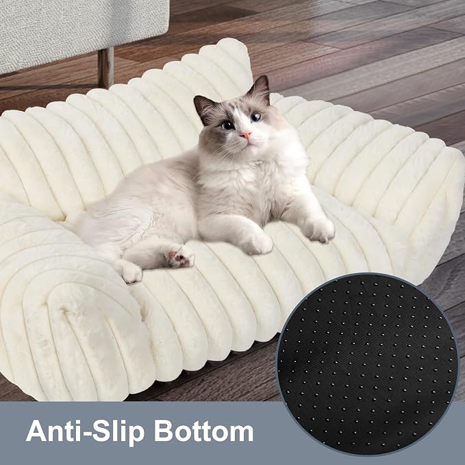 Cute Dog Cat Couch for Medium Large Dogs, Fluffy Pet Sofa Dog Couch Bed - Image 6