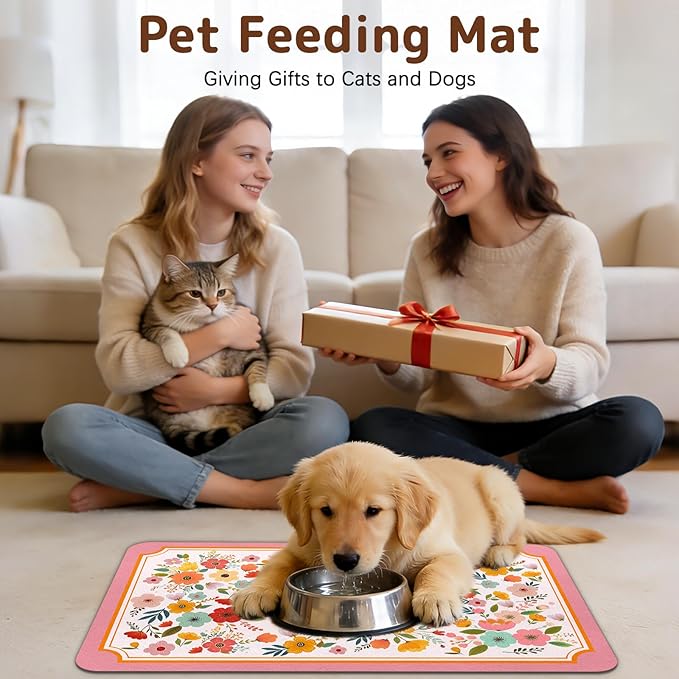 Dog Food Mat for Bowls, Absorbent Quick Dry Dog Cat Mats for Food and Water - Image 8