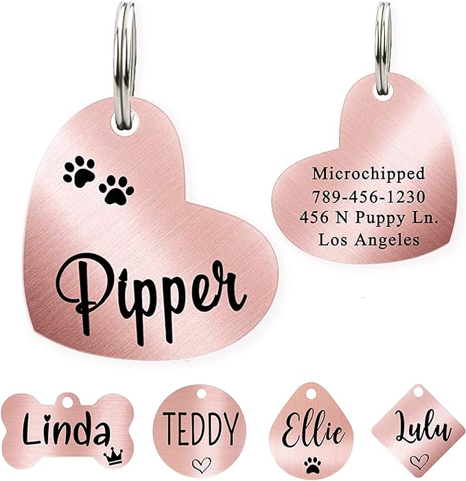 Ultra Joys Dog ID Tag, Custom Dog Tag Personalized Cat Tag, Pet ID Tag by UltraJoys