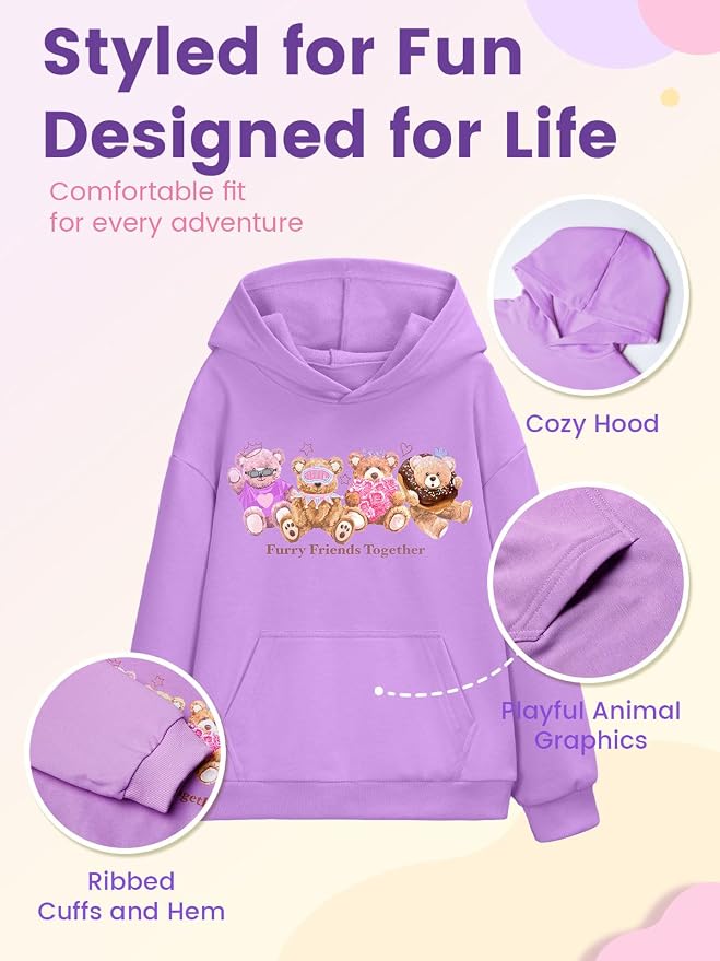 WELAKEN Sweatshirts for Girls Toddler & Kids II Little Girl's Pullover Tops - Image 4