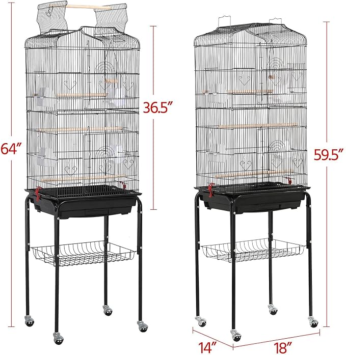 Yaheetech 64-inch Play Open Top Medium Small Bird Cage - Image 3
