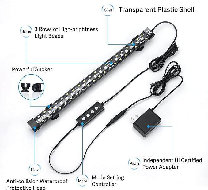 hygger 24/7 Mode Submersible Aquarium LED Light, Full Spectrum Hidden Fish Tank - Image 5